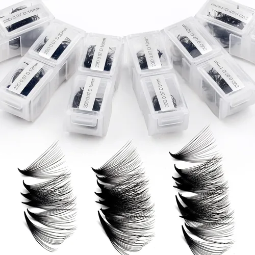 Miniatura 21 de Racimos de pestañas 60D/80D, extensiones de pestañas DIY, pestañas rizadas D, racimos de pestañas esponjosas, longitud mixta 12-16 mm, racimos