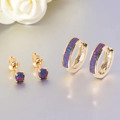 Miniatura 119 de CiNily Aretes Huggie de ópalo con bisagras, chapados en oro, hipoalergénicos, pequeños aretes de aro para mujeres, adolescentes, niñas, hombres
