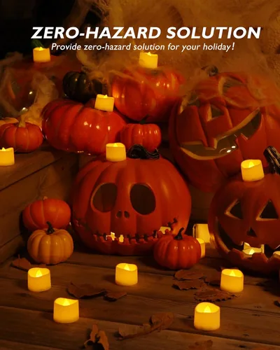 Miniatura 3 de Homemory Velas de té con temporizador que funcionan con pilas, temporizador de 6 horas integrado, encendido automático diario, velas votivas LED sin