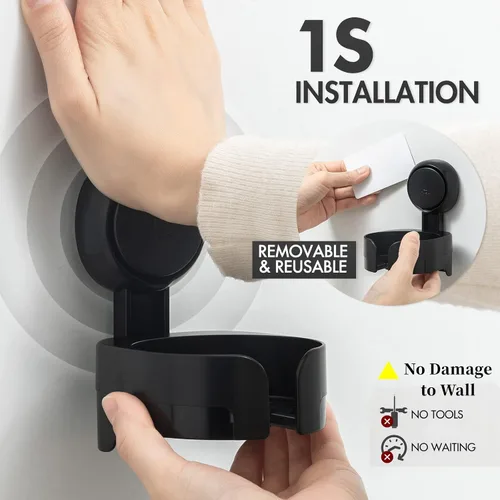 Miniatura 3 de TAILI Soporte de copa de vino con ventosa para ducha, soporte de taza de baño extraíble montado en la pared para cerveza, vino, bebidas, disfrutar