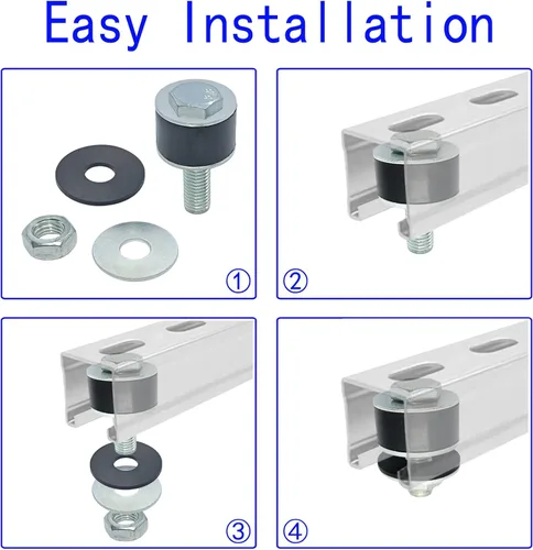 Miniatura 7 de Paquete de 2 topes de canal de puntal para carrito, rodillos para ruedas de carrito, posicionamiento para canales de puntal de 1-5/8 pulgadas