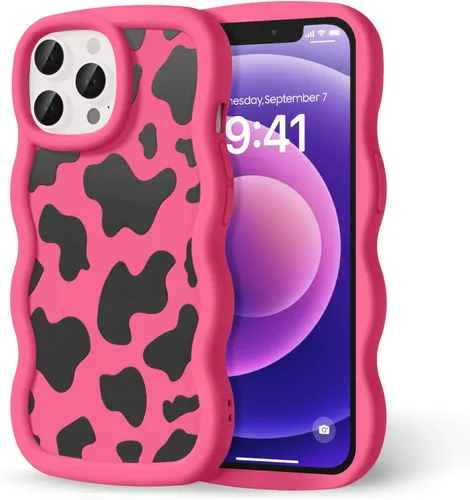 Miniatura 50 de Compatible con iPhone SE/8/7 Funda para Mujeres y Niñas, Marco Ondulado Rizado con Patrón Lindo, Estética Delgada Suave Silicona TPU Parachoques