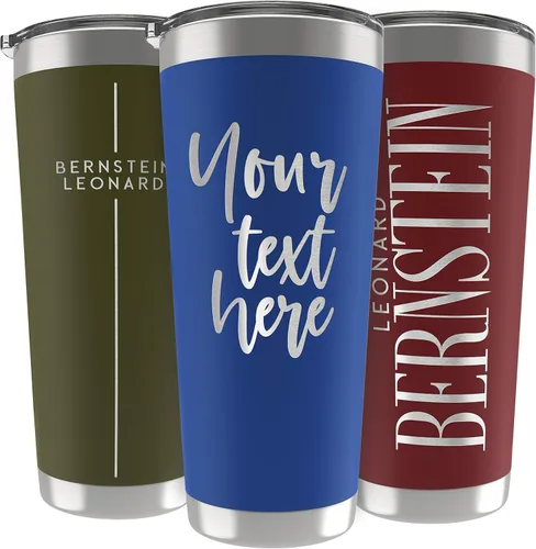 Miniatura 28 de Regalos personalizados para hombres – 20 onzas – Vasos personalizados con tapa, azul cielo, tazas de café de viaje aisladas, juego de popote