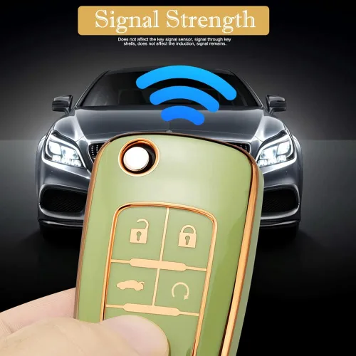 Miniatura 4 de Funda para llavero Chevy con llavero, carcasa protectora de TPU premium de protección completa para Equinox Camaro Cruze Malibu Sonic Impala Buick