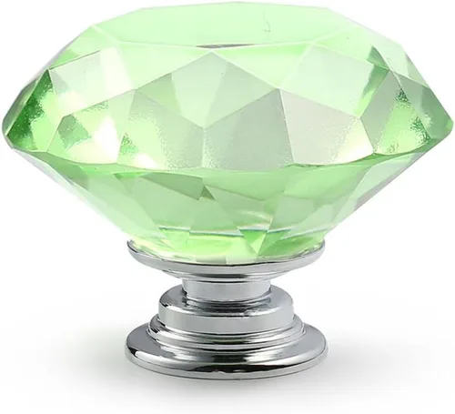 Miniatura 12 de CZC Home - 10 perillas de vidrio de diamante con asa tractora para gabinetes, armarios, cajones, cómodas, libreros, guardarropas