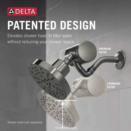 Miniatura 4 de Accesorio de Filtro de Ducha Premium Delta Faucet Clarifi con Filtro, Filtro de Ducha para Agua Dura, Filtro de Cabezal de Ducha, Negro Acero