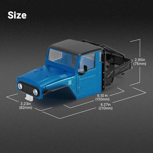 Miniatura 5 de INJORA 87g IR40 Camión Cuerpo Casco con Jaula de Tubo para 1/18 TRX4M Defender Bronco Pieza de Mejora (Azul)