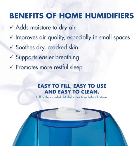 Miniatura 7 de Thera Care Cool Mist Humidificador ultrasónico Para habitaciones de tamaño mediano No requiere filtro 16 horas de tiempo de funcionamiento