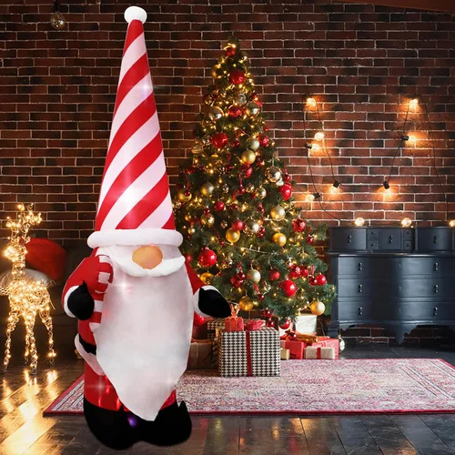 Miniatura 2 de Decoración inflable de Navidad de 7 pies para exteriores, enano con sombrero, decoración inflable de patio con luces LED integradas, adecuado