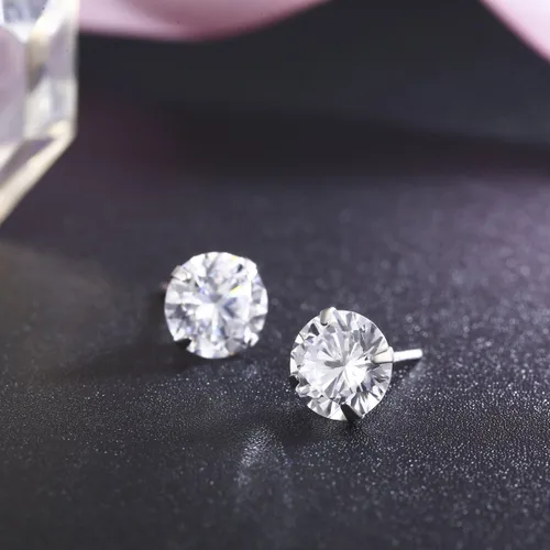 Miniatura 3 de Aretes de plata de ley chapados en platino hechos con cristales austriacos