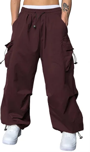 Miniatura 13 de JMIERR Pantalones Cargo Holgados para Hombre de Moda Casuales Pantalón de Paracaídas Ajuste Holgado Harem Joggers con Bolsillos para Ropa Urbana