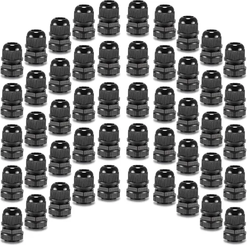Miniatura 9 de QILIPSU Prensaestopas de nailon NPT de 1/2, impermeable, IP68 ajustable, para cable de 0.236-0.472 in de diámetro (1/2 NPT, 12 unidades)