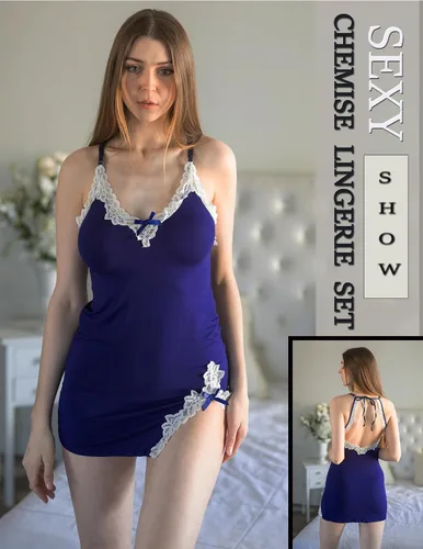 Miniatura 4 de Avidlove Lencería sexy de encaje para mujer, cuello en V, camisón de algodón para mujer