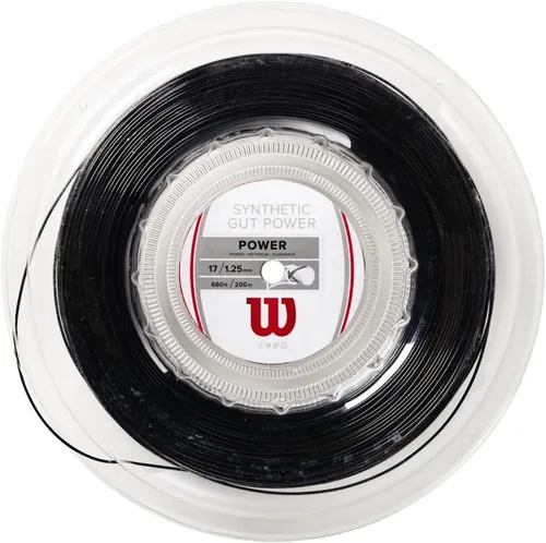 Miniatura 9 de WILSON Synthetic Gut Power - Cordaje para raqueta de tenis, juego y carrete de 200 m, calibre 16 y 17 Negro