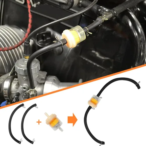 Miniatura 2 de HOLATO Abrazaderas de manguera de línea de combustible con filtros de combustible y válvula de apagado en línea, juego de llave de purga para 50cc