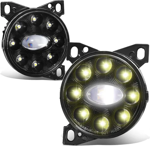 Miniatura 7 de DNA MOTORING FL-HAY-015-CH - Par de faros antiniebla de proyector LED completo compatibles con Kenworth T680 2011-2022, lente transparente cromada
