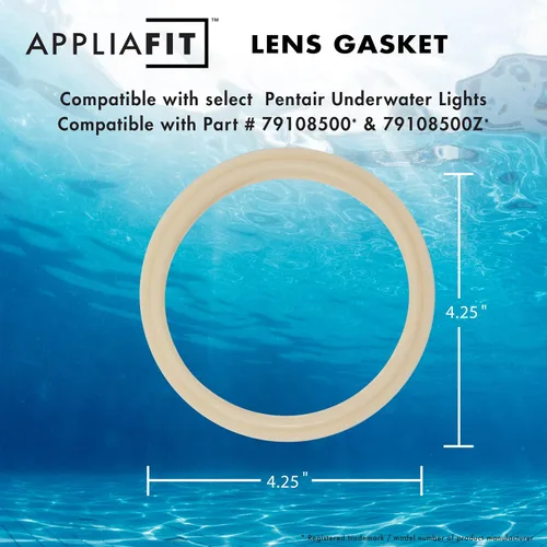 Miniatura 2 de AppliaFit Junta de lente compatible con Pentair 79108500 para luces de piscina Select Aqualight y SpaBrite, paquete de 4