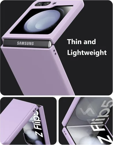 Miniatura 4 de Cresee Funda para Samsung Galaxy Z Flip 5 (2023) con protector de pantalla de cubierta, funda delgada para teléfono de PC dura para Galaxy Z Flip5