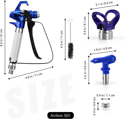 Miniatura 2 de Pistola de pulverización de pintura sin aire de 3600 PSI, con 1 protector de punta, 5 puntas de pulverización y 5 filtros de pistola de pintura sin