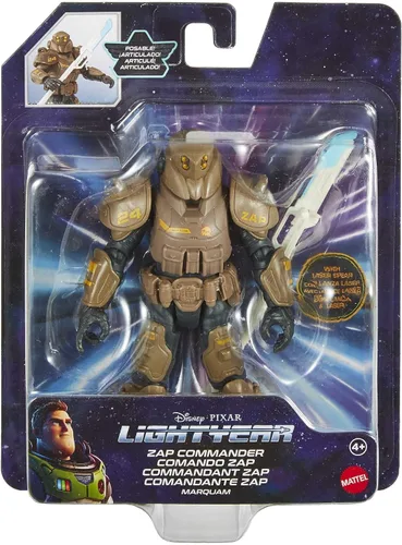 Miniatura 6 de Mattel Disney y Pixar Lightyear - Juego de figuras de acción y accesorios, ZAP Commander Marquam con lanza, coleccionable de 5 pulgadas con 12