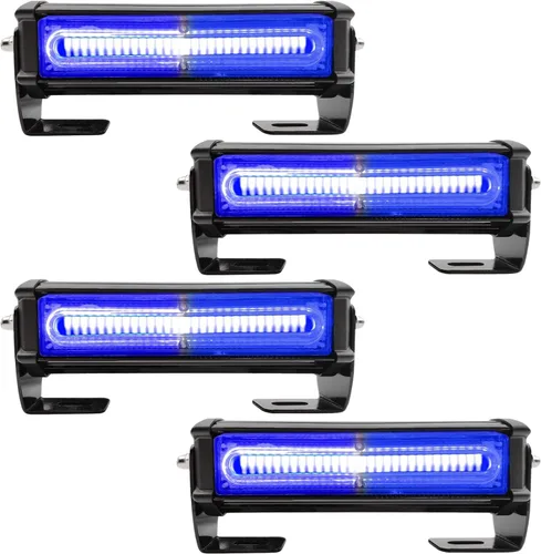Miniatura 14 de Luces estroboscópicas de emergencia para vehículo, 4 en 1 LED de 32 W, montaje en superficie, barra de luz estroboscópica intermitente de Rojo