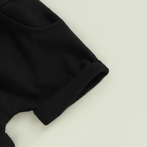 Miniatura 26 de Conjunto de traje de verano para bebé niño pequeño, manga corta, cuello redondo, letras impresas, lindo traje de verano, conjunto de 2 piezas