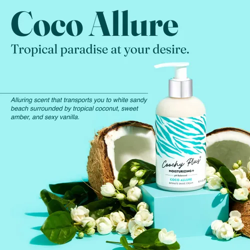 Miniatura 5 de Coochy Plus Crema de afeitar íntima COCO ALLURE para púbico, línea de bikini, axila y más, sin erupciones con fórmula hidratante pendiente