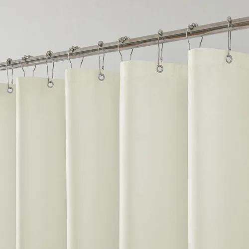 Miniatura 12 de Forro de cortina de ducha de tela repelente al agua, calidad de hotel, lavable a máquina, 3 imanes resistentes con ojales inoxidables y dobladillo