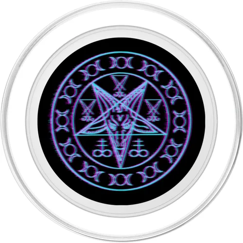 Miniatura 2 de Synthwave Pentagrama Sigil of Baphomet Lucifer Triple Goddess PopSockets MagSafe PopGrip para iPhone
