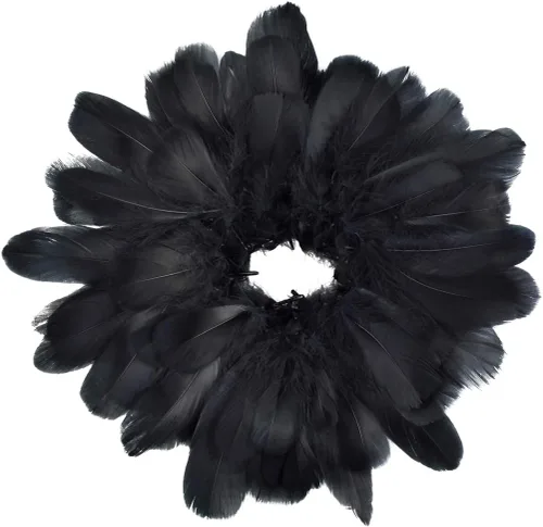 obmwang 100 plumas de ganso naturales de 3.1-4.7 in para manualidades, bodas, fiestas, decoración del hogar, color negro