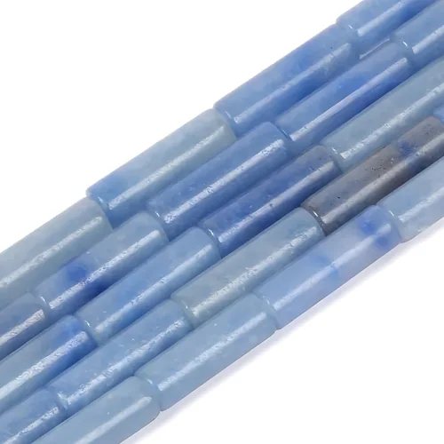 Miniatura 32 de HAAMIIQII Cuentas de tubo de amazonita natural de 0.512 x 0.157 in, cuentas sueltas de piedra cilíndrica para fabricación de joyas, 15 pulgadas