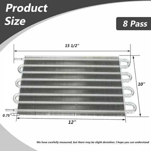 Miniatura 2 de MAGQOO Kit de enfriador de aceite de aluminio universal de alto rendimiento de 8 filas con tubo y aletas para transmisión