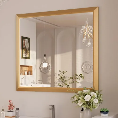 Miniatura 27 de Amorho Espejo de Baño Negro, Espejos de Pared de 24x30 Pulgadas con Marco de Metal Grueso para Sobre el Fregadero, Dormitorio, Sala de Estar