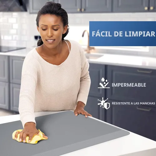 Miniatura 3 de KitchenClouds Alfombra de cocina acolchada anti fatiga, 17.3 x 60 pulgadas, impermeable, antideslizante, tapete de escritorio cómodo, para cocina