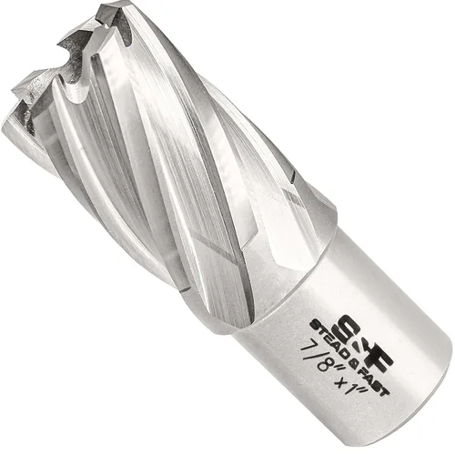 Miniatura 33 de S&F STEAD & FAST Cortador anular, diámetro de corte de 9/16" x 1" profundidad de corte para prensa de taladro magnética, brocas Mag con pasador