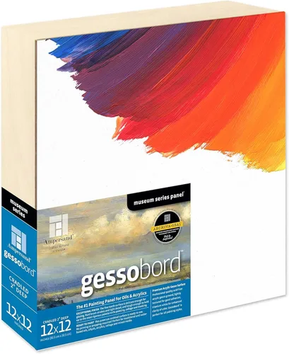 Miniatura 46 de Ampersand Art Supply Panel de pintura de madera de Gesso: Serie Museo Gessobord, 11 "x 14", perfil plano de 1/8