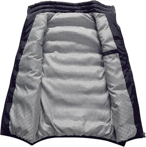Miniatura 2 de Feiairuike Abrigos de chaleco acolchados para exteriores con cuello alto para hombre
