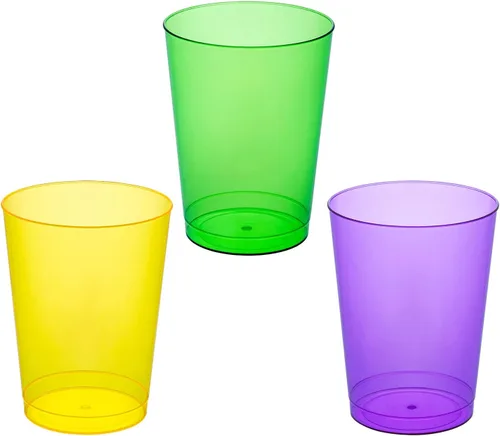 Miniatura 12 de Party Essentials - Copas de fiesta y vasos altos, de plástico duro, capacidad de 10 onzas, Variado neón