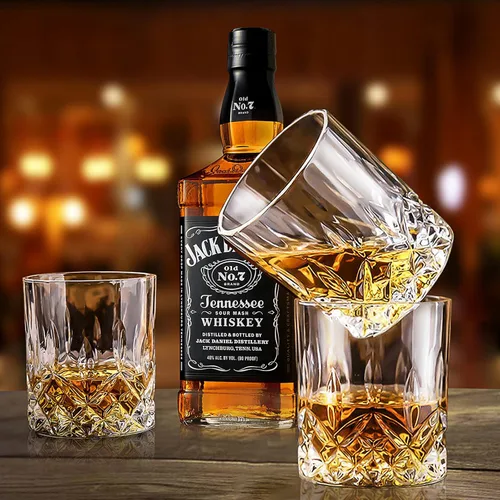Miniatura 4 de OPAYLY Juego de 4 vasos de whisky, vasos de rocas, vasos de 10 onzas antiguos para beber whisky escocés, bourbon, cóctel, coñac, vodka, ginebra