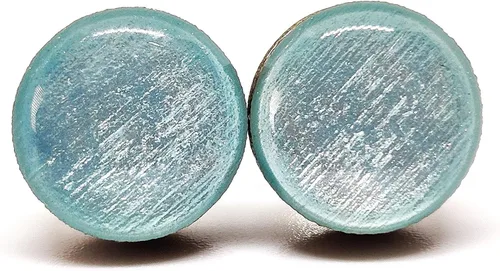 Miniatura 23 de Juego de Aretes de Tuercas, Brillo, 10 mm, Tuercas Redondas para Mujeres, Niñas y Hombres, Hecho a Mano, Postes de Acero Inoxidable para Orejas