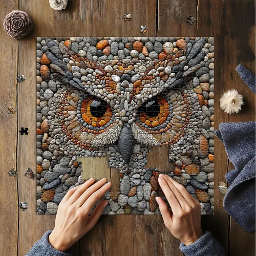 Miniatura 3 de PICKFORU Rompecabezas de búho para adultos de 1000 piezas, rompecabezas de pájaro de piedra duro, rompecabezas único, difícil e imposible