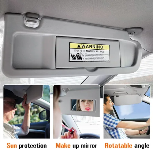 Miniatura 4 de Visera solar para Honda Civic EX LX Sedan SI Coupe 2006-2011, lado derecho del pasajero, repuesto gris 83230-SNA-A01ZA