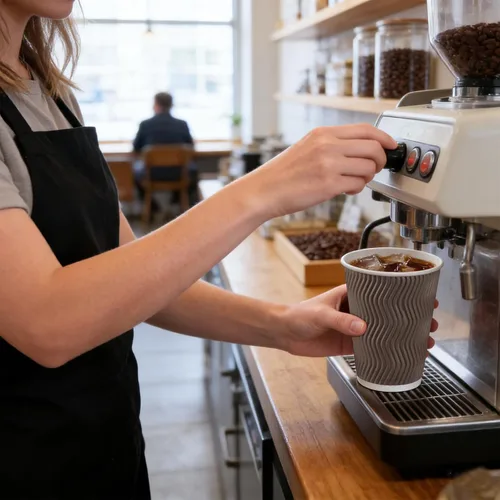 Miniatura 7 de BYSNOW Paquete de 150 tazas de café de 10 onzas, vasos de papel desechables, pared ondulada aislada para bebidas calientes o bebidas frías