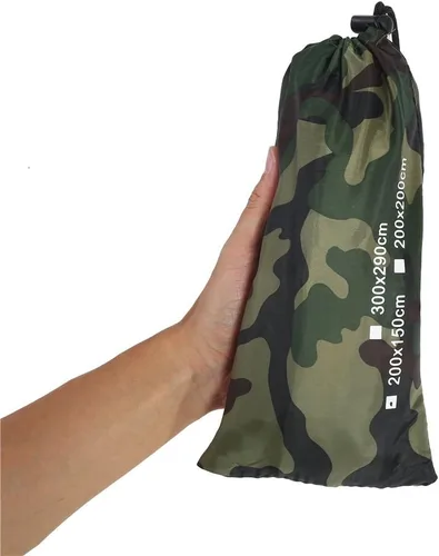 Miniatura 9 de Lona ligera y compacta para tienda de campaña, impermeable, multifuncional, para tienda de campaña con bolsa de transporte con cordón