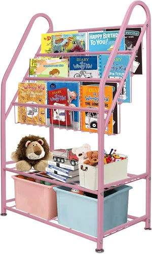 Miniatura 21 de aboxoo Estantería infantil independiente para habitación de niños pequeños de 18 pulgadas, organizador de juguetes, estantería blanca estable