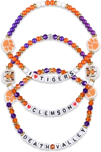 Miniatura 85 de FOCO NCAA unisex-adulto Paquete de 3 Pulseras de la Amistad con Cuentas con Logotipo de Equipo Universitario de la NCAA Oficialmente Licenciadas