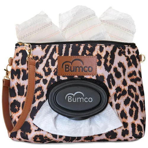 Miniatura 10 de Bumco - Bolsa de mano para pañales – Dispensador de toallitas portátil y soporte para pañales, estuche hermético de viaje para toallitas para bebés
