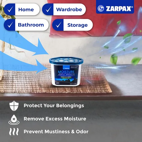 Miniatura 3 de ZARPAX Carbón activado absorbente de humedad, 10.5 onzas, elimina la humedad, la humedad y los olores, absorbe olores, trampa de humedad para baño
