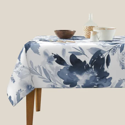 Miniatura 4 de BETGINY Mantel cuadrado azul de verano para exteriores, 54 x 54 pulgadas, mantel de flores de acuarela, mantel de poliéster resistente a