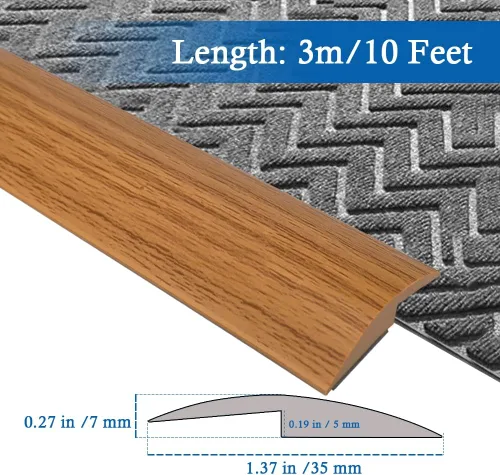 Miniatura 2 de Tira de transición de suelo autoadhesiva para alfombras y pisos, tira de borde de PVC para transición de umbral adecuada para altura de umbral menor